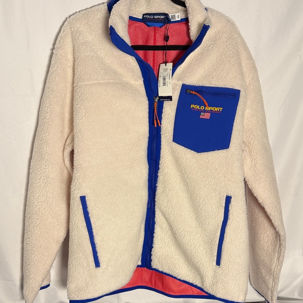Polo by Ralph Lauren Kids Cream and Blue Puffer Jacket